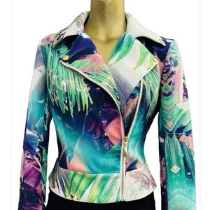JENNIFER LOPEZ Tropical Scuba MOTO Biker JACKET Small